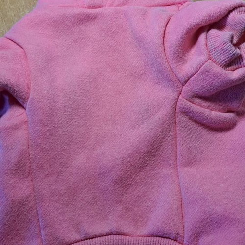 Dog accessory used, pink hoodie sweater