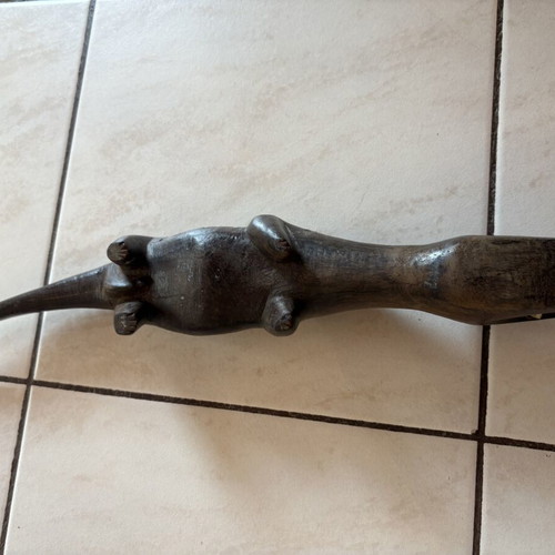 African crocodile decorative figurine, 1970s, needs tooth repair