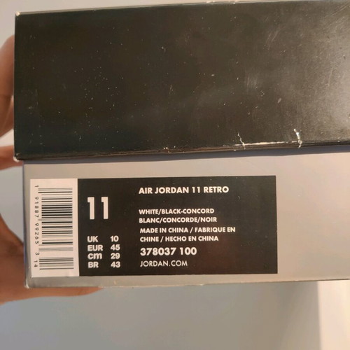 Air Jordan Retro 11 Concord 2018 like new men's sneakers EU45