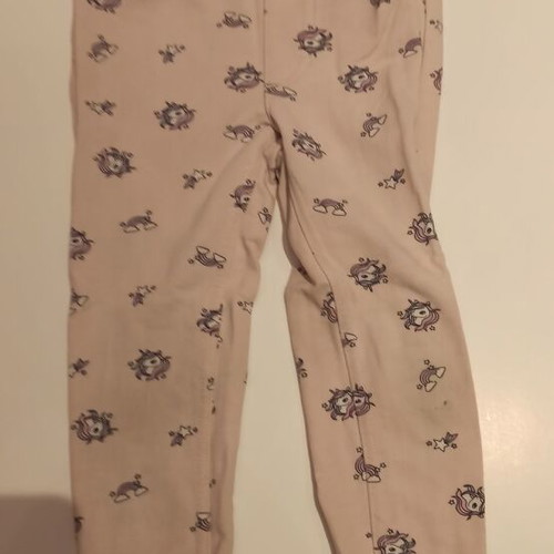 H&M kids pajama pants new, white with unicorn and star designs for ages 4-5
