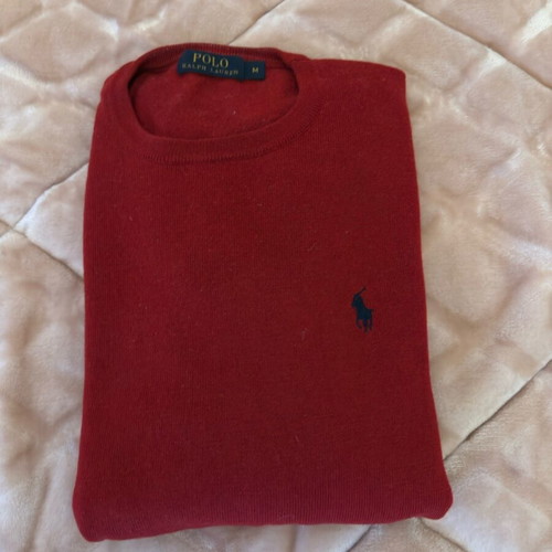 Polo Ralph Lauren sweater red, 100% wool, like new, size M