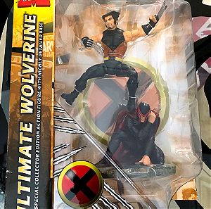 ULTIMATE WOLVERINE FIGURE MARVEL DIAMOND SELECT NEW SEALED ULTIMATE X-MEN with MAGNETO FALLEN BASE