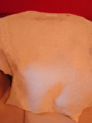 Zara K Nit πλεκτό με κοντό μανίκι μεταχειρισμένο, εκρού