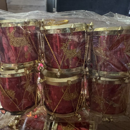 Christmas drums set of 12, two sets of 6