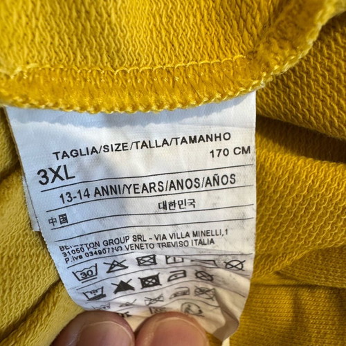 Benetton yellow hoodie shirt like new size M