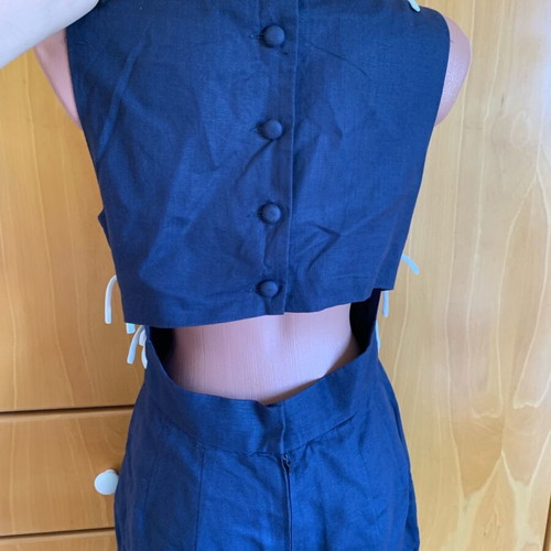 Vintage dress David Warren rayon-linen like new with unique back design