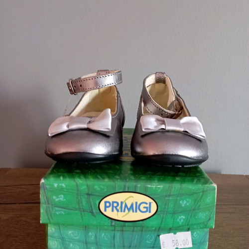 Leather children's ballerinas for girl -silver no.21