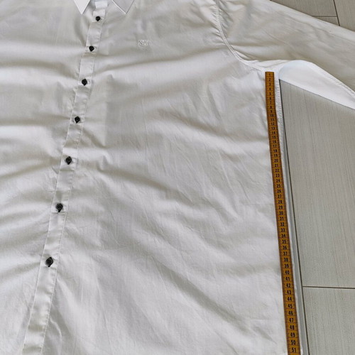 Vintage Gcm Miland men's shirt 5XL like new, white with checkered
