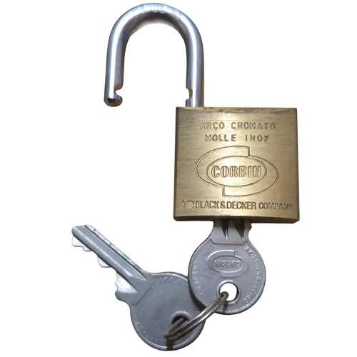 Corbin 30mm padlock new with chrome shackle and inox springs