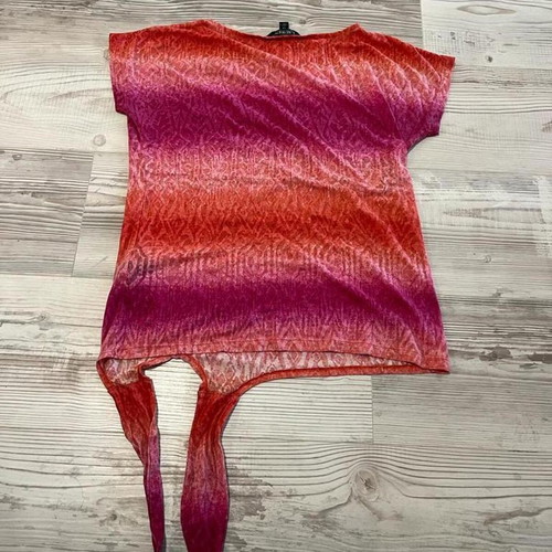 Lauren Ralph Lauren womens tie dyed short sleeved top with waist knot, used, size XS