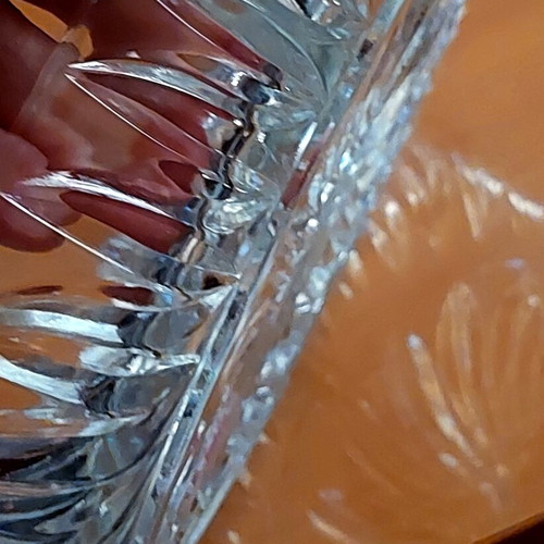Vintage German Lead Crystal 4-Section Serving Tray used