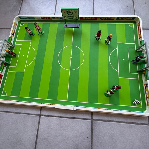 Playmobil football field toy used, authentic collectible