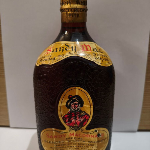 Sandy Macdonald Special Blended Scotch Whisky like new, collectible crackle decanter 1960-1970
