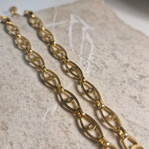 Stainless steel necklace with evil eye new, gold color