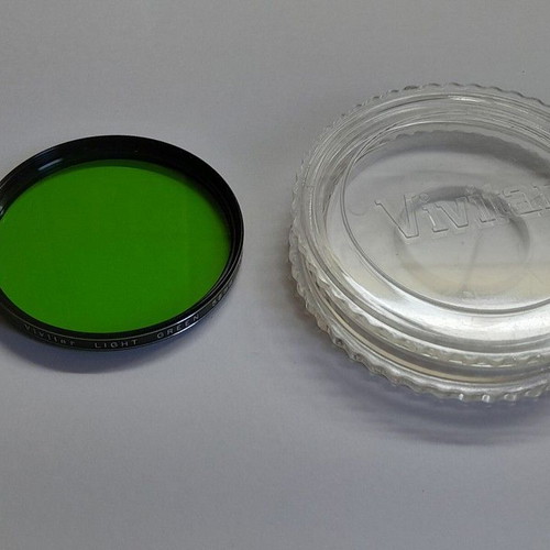 Vintage Vivitar 58mm Green X1 used metal screw-in filter with case