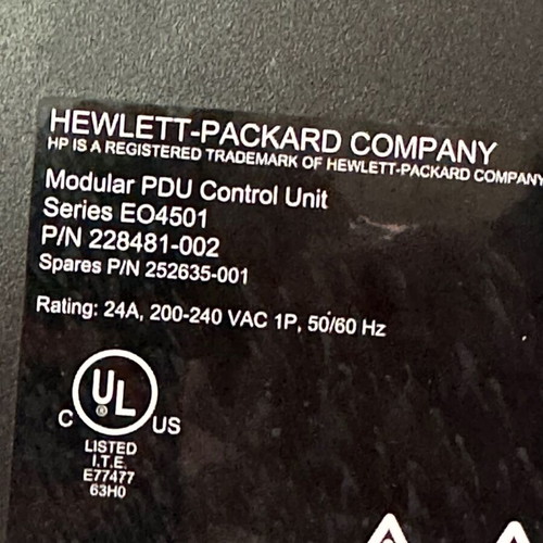 Hewlett-Packard EO4501 Modular PDU 24A with 2 power strips for rack like new