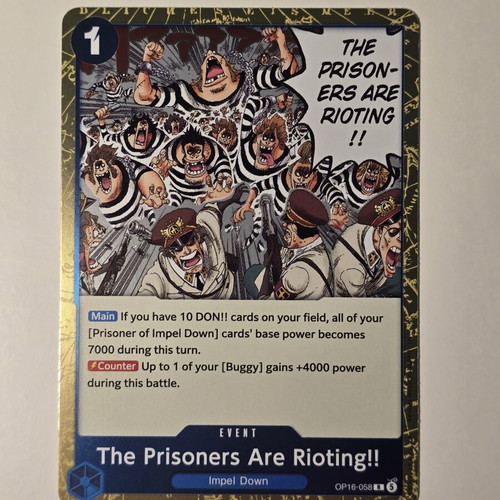 The Prisoners Are Rioting!! One Piece Card Game OP16-058 Rare like new