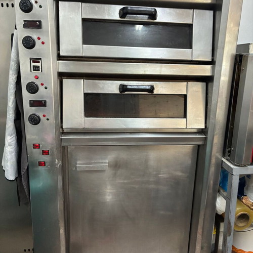 Professional double oven used, 2 chambers, stainless steel