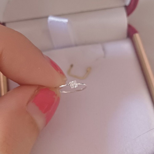 Minimalist hoop earring with rhinestone for nose or ear piercing