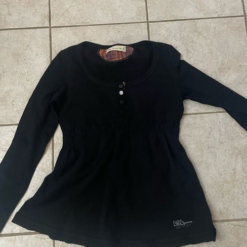 Black BSB blouse with shirring like new, size M