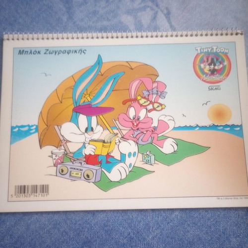 Vintage SKAG Tiny Toon Adventures drawing pads new old stock, pack of 6