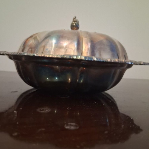 Silver-plated caviar serving dish like new, 16.5 cm diameter