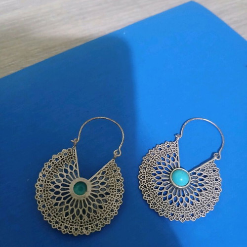 Earrings like new, gray and silver