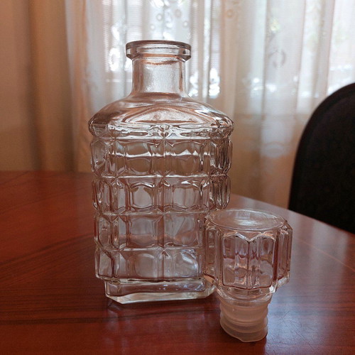 Glass bottle for drinks like new, 24cm height