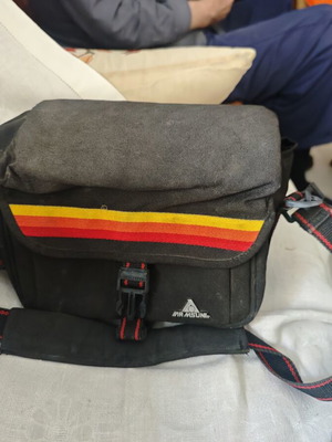 Men's Shoulder Bag used, black and red