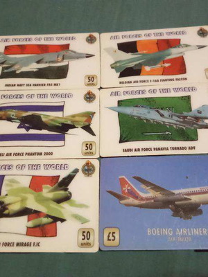 Airplane-themed cards like new, pack of 6
