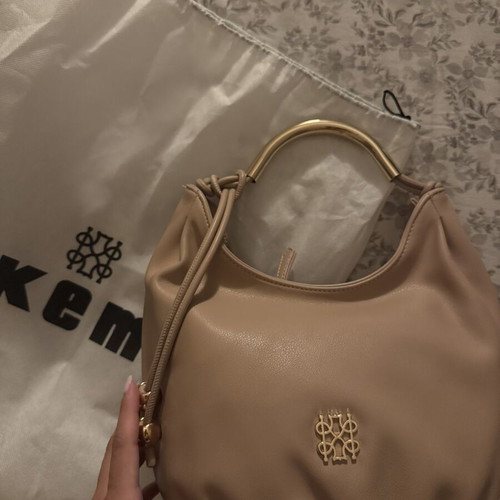 Kem top handle bag beige synthetic material new