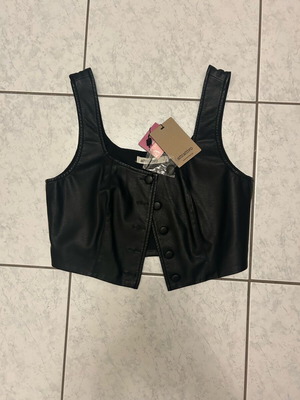 Attrattivo leather vest new, size S, black