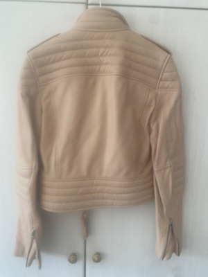 Uterque leather biker jacket, medium, beige