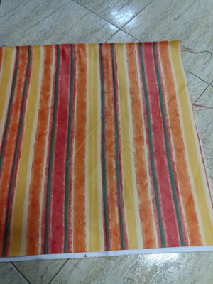 Cotton satin curtain new, made to measure, opaque vertical stripe