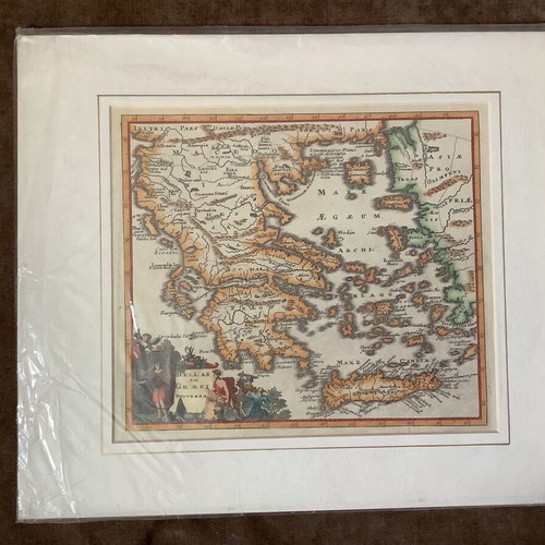 Vintage map of Greece Hellas seu Graecia Universa
