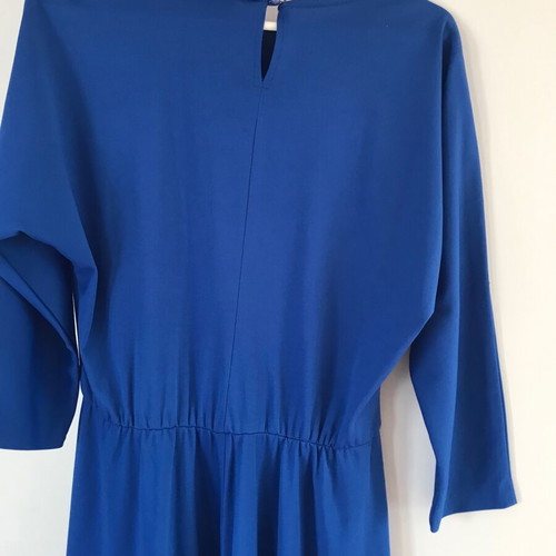 Vintage dress used, blue electric midi, EU 40