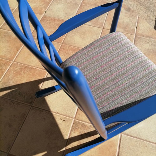 Danish rocking armchair used, retro 1960s, beech wood