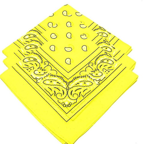 Bandana hip hop scarf yellow cotton 55x55 cm new