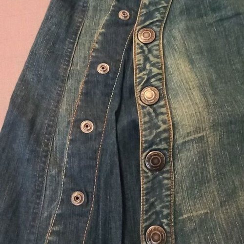 Diesel asymmetric midi denim skirt like new, size S, blue