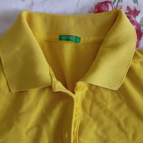 Benetton T-shirt used, yellow, size S