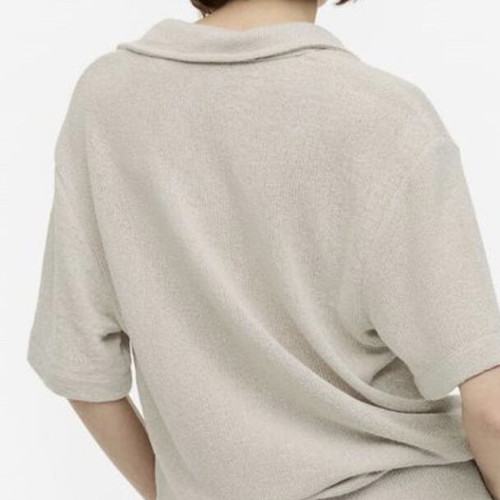 H&M white knitted set with top and shorts, size L-XL