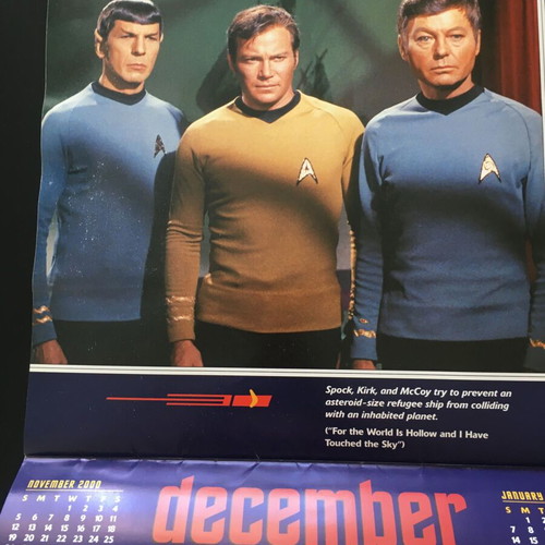 Star Trek 2000 calendar like new, Kirk & Spock, Pocket Books