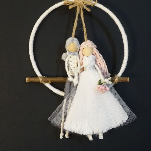 Macrame Bride and Groom Dolls new, wedding bomboniera