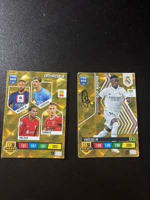 Panini FIFA 365 Invincible και Vinicius Jr Top Master σπάνιες κάρτες σαν καινούργιο