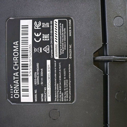 Razer Ornata Chroma used with wear on WASD and Shift keys