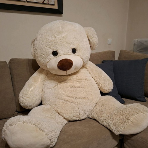 Hug Me plush teddy bear like new, ecru color