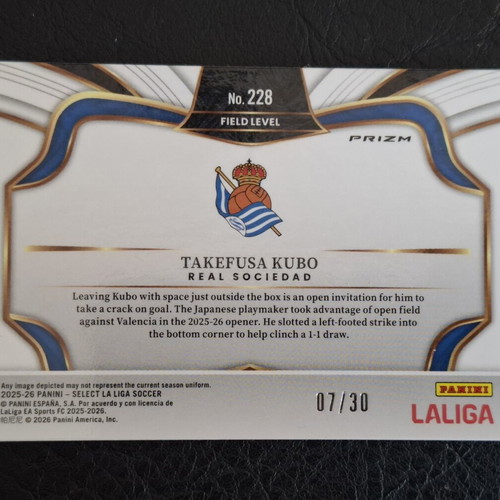 2025-26 Panini Select La Liga #228 Takefusa Kubo Winter Camo Parallel