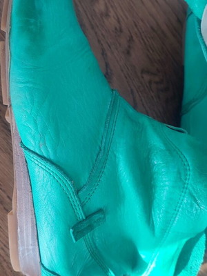 Leather ankle boots like new, Italian, green, size 37
