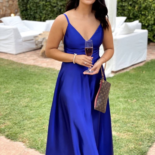 Elegant blue occasion dress, size M