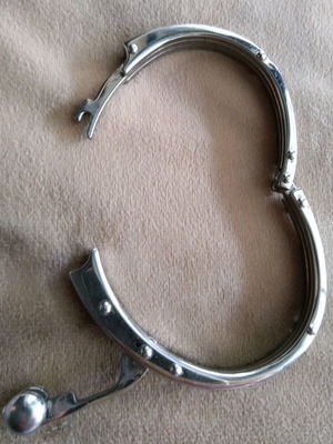 A.L.E. men's stainless steel handcuff bracelet like new, silver